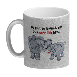 Kaffeebecher zum Thema Liebe mit Elefanten Motiv