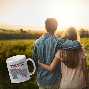 Kaffeebecher zum Thema Liebe mit Elefanten Motiv