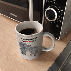 Kaffeebecher zum Thema Liebe mit Elefanten Motiv