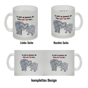 Kaffeebecher zum Thema Liebe mit Elefanten Motiv