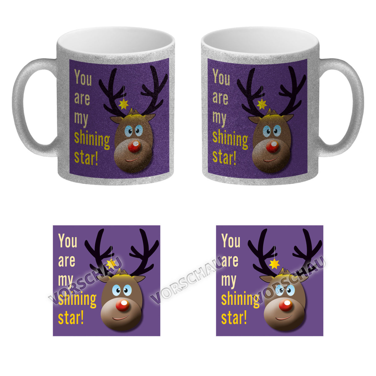 Weihnachten Kaffeebecher mit Rentier Motiv
