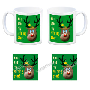 Weihnachten Kaffeebecher mit Rentier Motiv