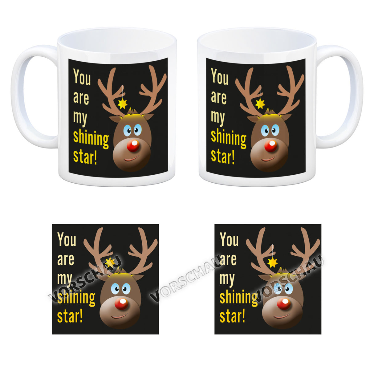 Weihnachten Kaffeebecher mit Rentier Motiv