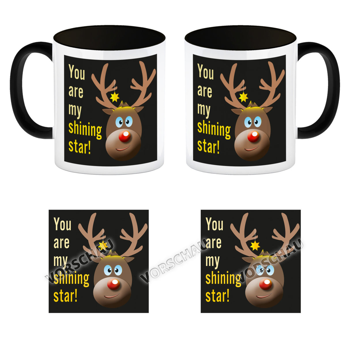 Weihnachten Kaffeebecher mit Rentier Motiv