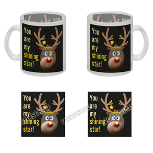Weihnachten Kaffeebecher mit Rentier Motiv