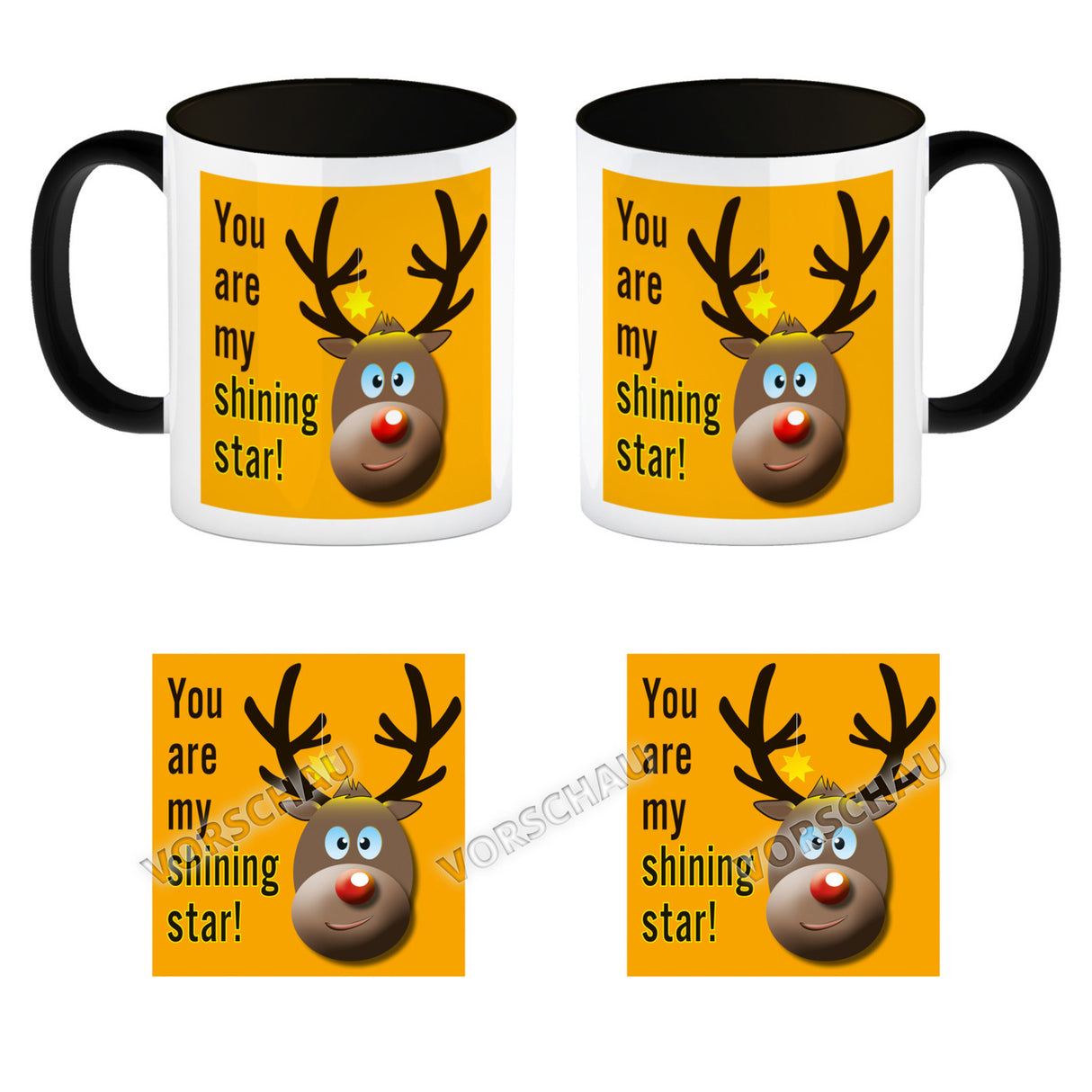 Weihnachten Kaffeebecher mit Rentier Motiv