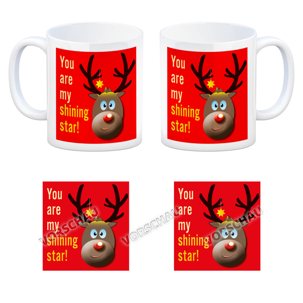 Weihnachten Kaffeebecher mit Rentier Motiv