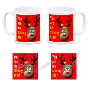 Weihnachten Kaffeebecher mit Rentier Motiv