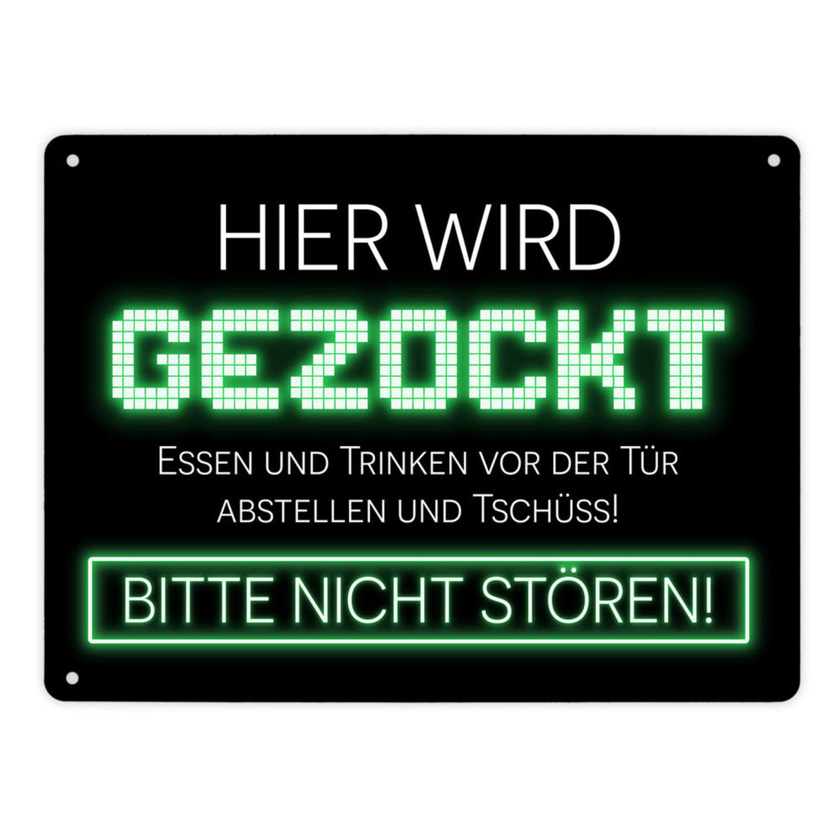 Hier wird gezockt Metallschild für Gamer in violett