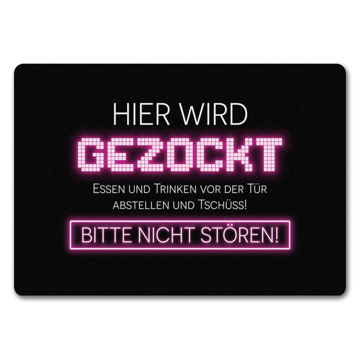 Hier wird gezockt Fußmatte für Gamer in violett