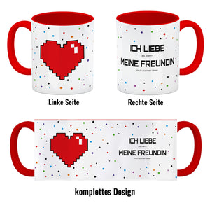 Ich liebe es, wenn meine Freundin mich zocken lässt Kaffeebecher mit Pixelherz