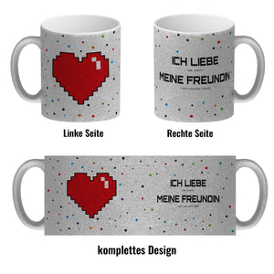 Ich liebe es, wenn meine Freundin mich zocken lässt Kaffeebecher mit Pixelherz