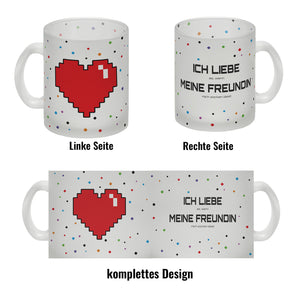 Ich liebe es, wenn meine Freundin mich zocken lässt Kaffeebecher mit Pixelherz