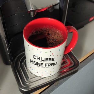 Ich liebe es, wenn meine Frau mich zocken lässt Kaffeebecher mit Pixelherz