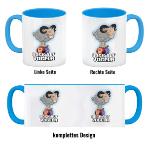 Bock auf Vögeln Kaffeebecher mit lustigem Wortspiel und Steinbock