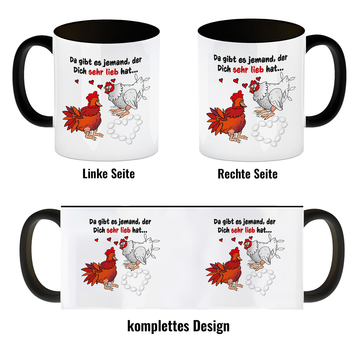 Da gibt es jemand, der dich sehr lieb hat Kaffeebecher mit Hühnern