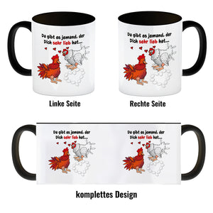 Da gibt es jemand, der dich sehr lieb hat Kaffeebecher mit Hühnern