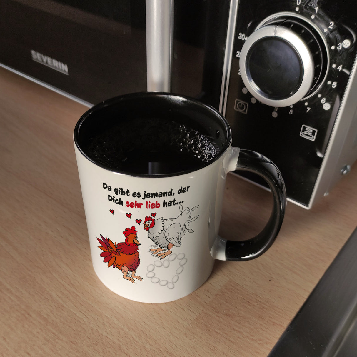 Da gibt es jemand, der dich sehr lieb hat Kaffeebecher mit Hühnern