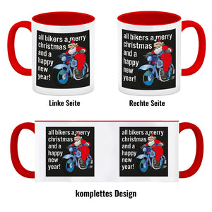 Weihnachten Biker Kaffeebecher mit Weihnachtsmann auf Motorrad