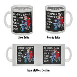 Weihnachten Biker Kaffeebecher mit Weihnachtsmann auf Motorrad