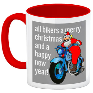 Weihnachten Biker Kaffeebecher mit Weihnachtsmann auf Motorrad