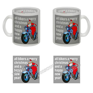 Weihnachten Biker Kaffeebecher mit Weihnachtsmann auf Motorrad