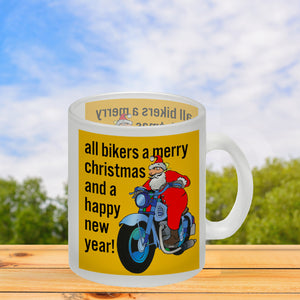 Weihnachten Biker Kaffeebecher mit Weihnachtsmann auf Motorrad