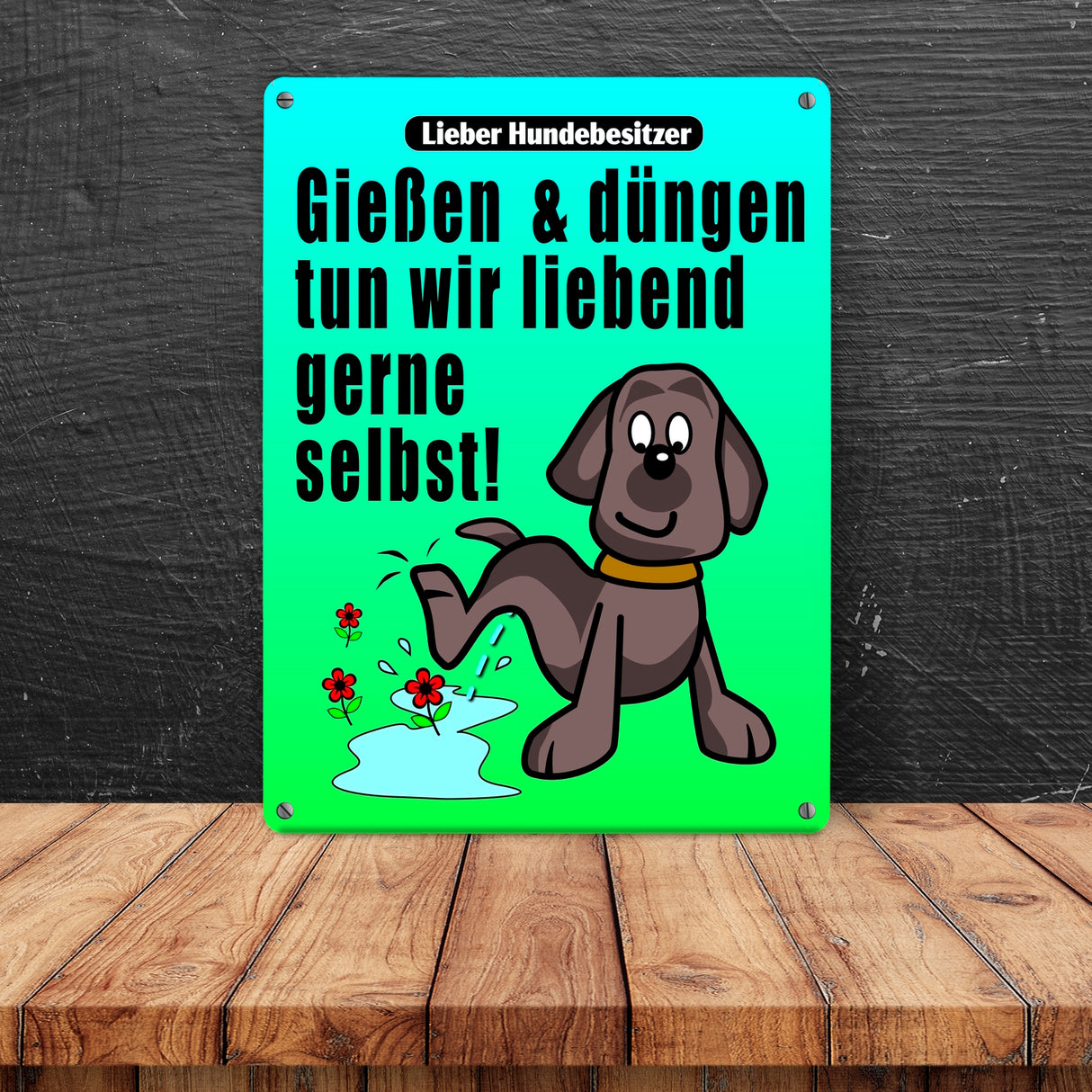 Gießen und düngen - Kein Hundeklo Schild