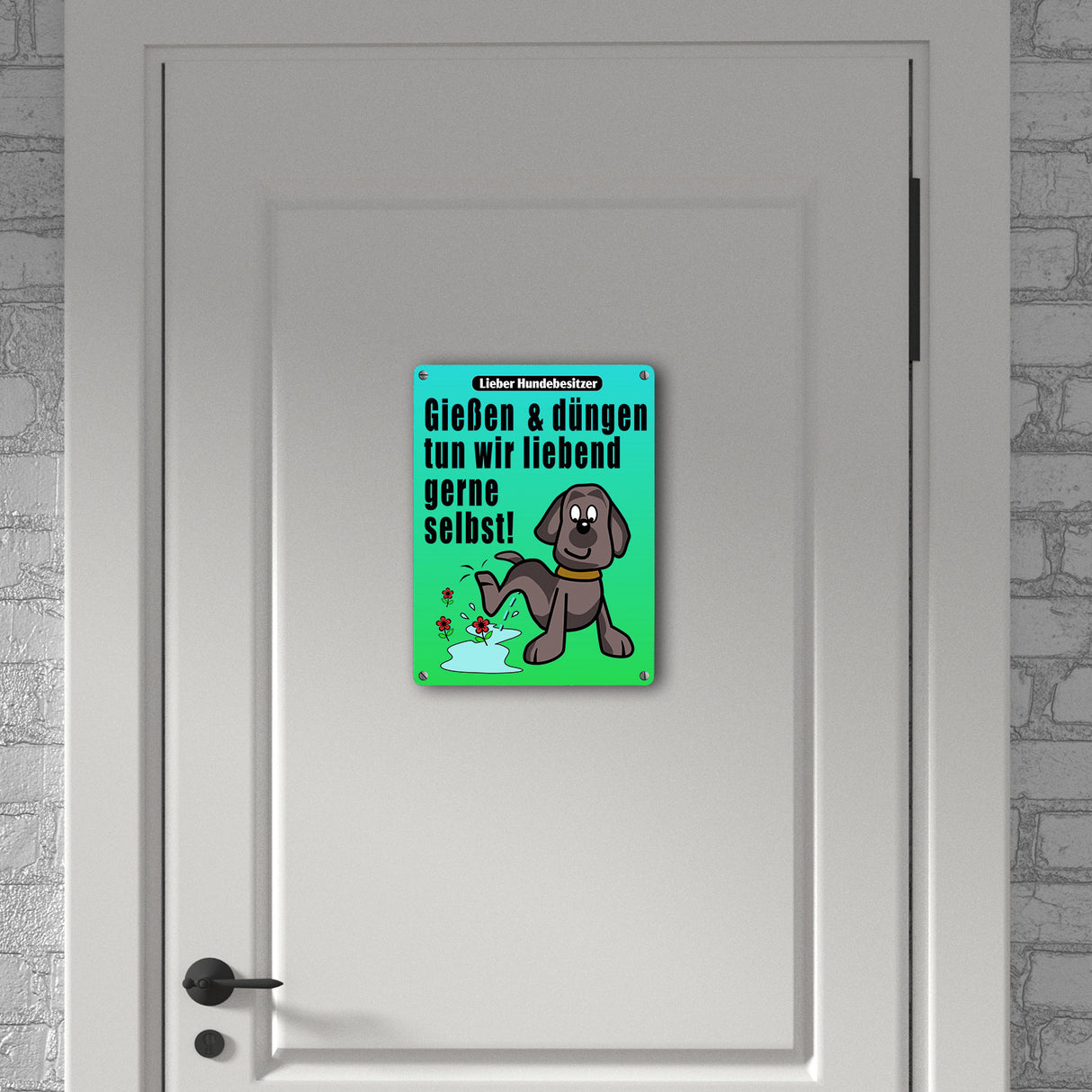 Gießen und düngen - Kein Hundeklo Schild
