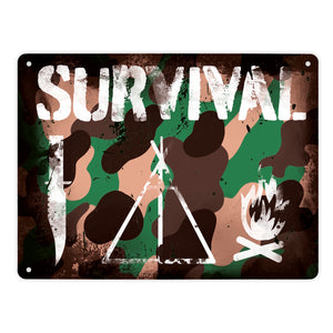 Survival Tarnmuster Metallschild im Used-Look