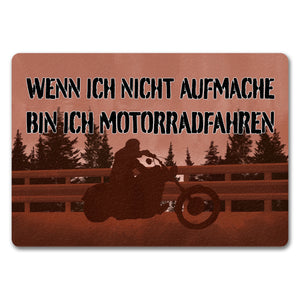 Wenn ich nicht aufmache bin ich Motorradfahren Fußmatte mit Chopper