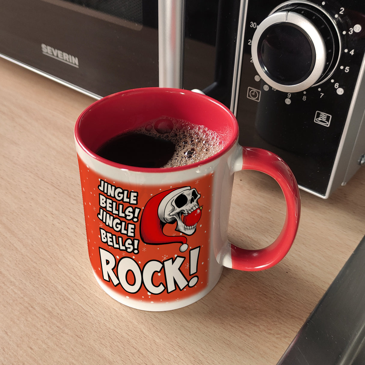 Jingle Bells Rock Weihnachten Kaffeebecher mit Totenkopf