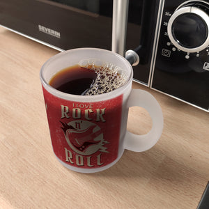I Love Rock 'n' Roll Kaffeebecher mit Gitarren Motiv