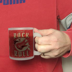 I Love Rock 'n' Roll Kaffeebecher mit Gitarren Motiv