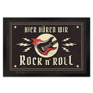 Hier hören wir Rock n' Roll Fußmatte mit Gitarren Motiv