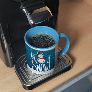 Let it Snow Kaffeebecher mit süßem Schneemann und Schneeflocken