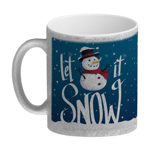 Let it Snow Kaffeebecher mit süßem Schneemann und Schneeflocken