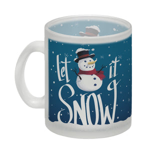 Let it Snow Kaffeebecher mit süßem Schneemann und Schneeflocken
