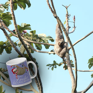 Frohe Faulnachten Kaffeebecher mit süßem weihnachtlichem Faultier