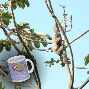 Frohe Faulnachten Kaffeebecher mit süßem weihnachtlichem Faultier
