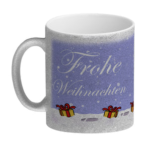Frohe Weihnachten! Kaffeebecher mit lustigem Comic-Weihnachtsmann
