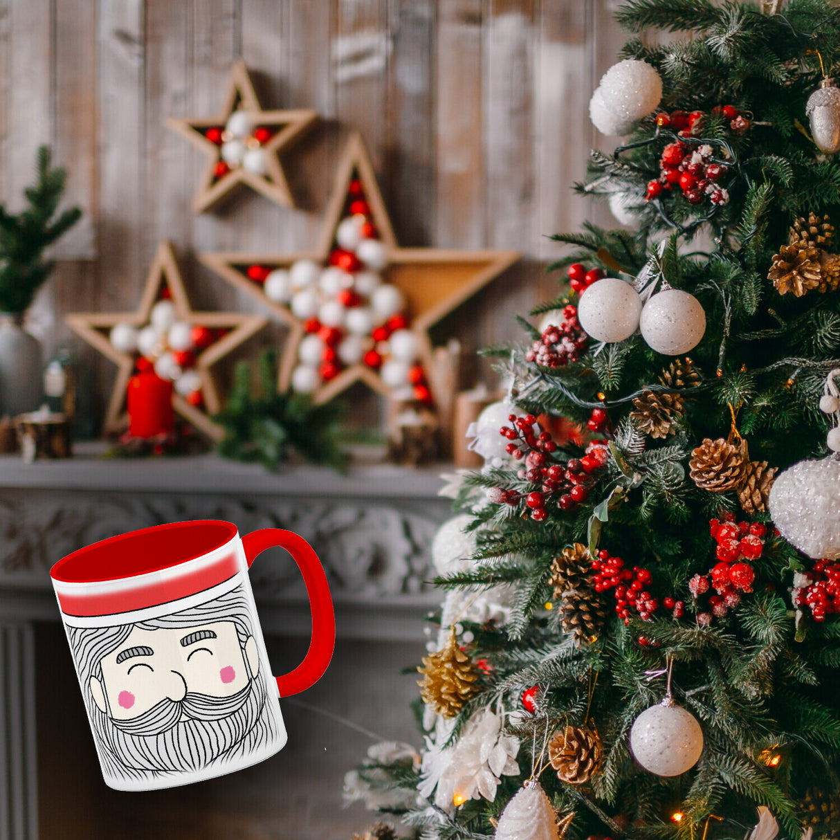 Santa Claus Kaffeebecher mit tollem weihnachtlichem Motiv