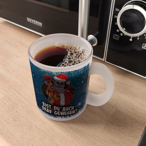 Bist du auch brav gewesen? Kaffeebecher mit coolem Weihnachtsmann