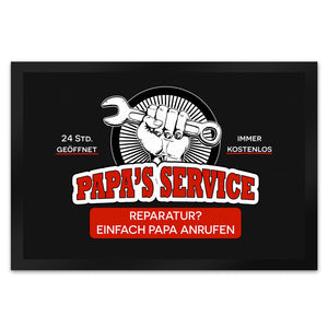 Papa's Service Fußmatte mit Werkstattmotiv