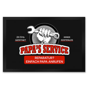 Papa's Service Fußmatte mit Werkstattmotiv