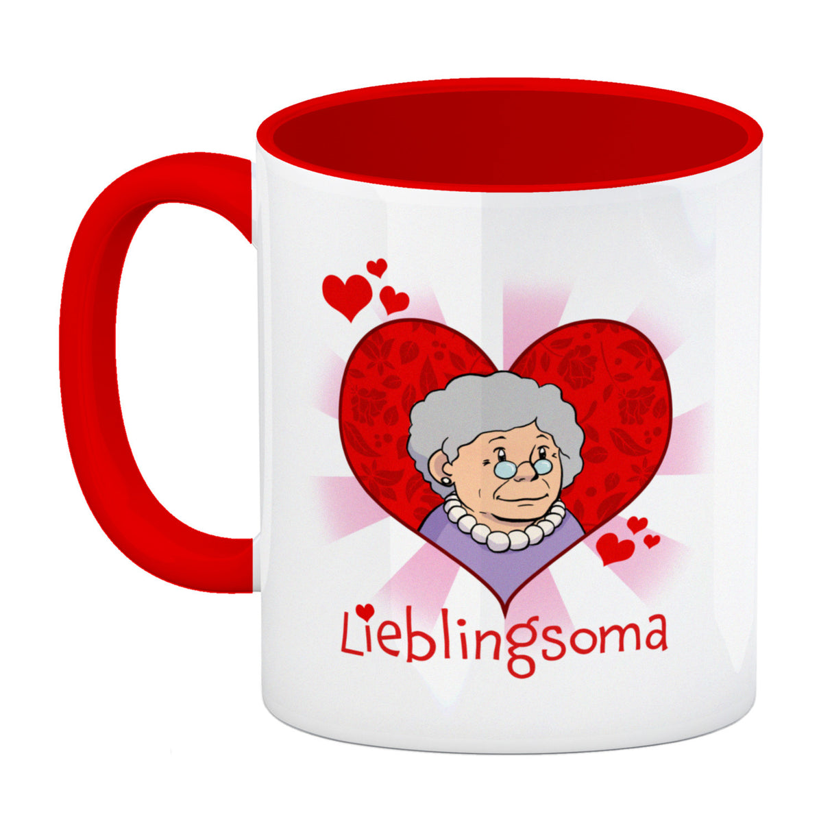 Lieblingsoma Kaffeebecher mit Oma im Herz