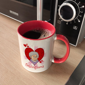 Lieblingsoma Kaffeebecher mit Oma im Herz