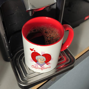 Lieblingsoma Kaffeebecher mit Oma im Herz