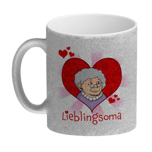 Lieblingsoma Kaffeebecher mit Oma im Herz