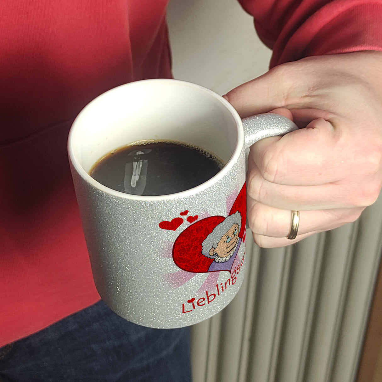 Lieblingsoma Kaffeebecher mit Oma im Herz